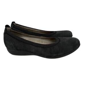 Dansko Women's Kristen Loafer Size EU 38 Black Suede Low Wedge Heel Slip On